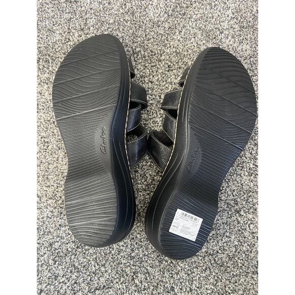 Women’s Clark’s Merliah Karli Sandals Black Leather Size 11 W Adjustable NEW - Picture 6 of 6